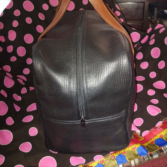 ❤️2 PHILLIPE CHARRIOL France Black/Brown Pebble Leather Doctors Bag Speedy Purse - Picture 6 of 13